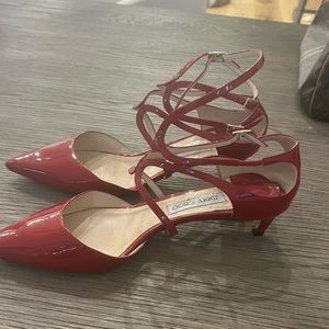 Jimmy Choo patent kitten heel